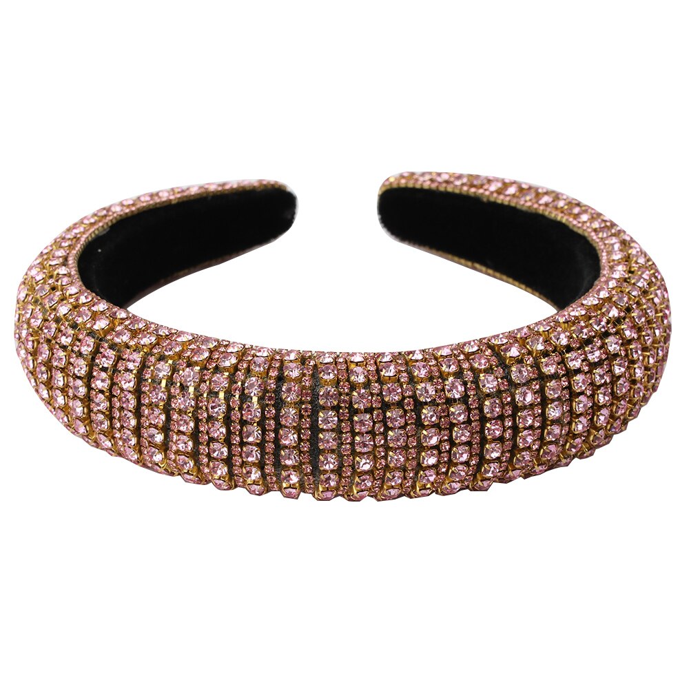 CN Baroque Full Crystal Hair Bands For Women Luxury Padded Diamond Headband Hair Hoop Christmas Gifts Christmas Hair Accessories