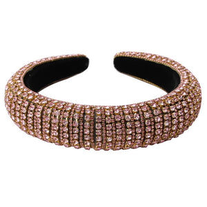 CN Baroque Full Crystal Hair Bands For Women Luxury Padded Diamond Headband Hair Hoop Christmas Gifts Christmas Hair Accessories