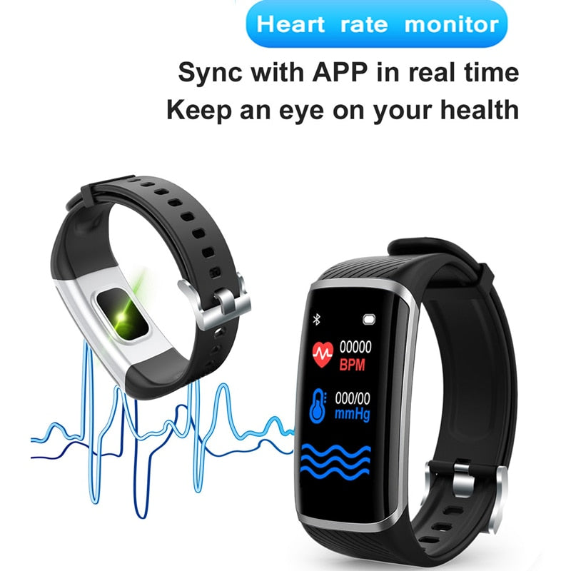 Smart Fitness Bracelet Heart Rate Blood Pressure Fitness Tracker Customize Wallpaper Smart Band Watch Men Women For Android IOS