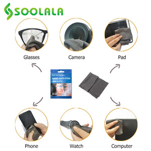 SOOLALA 3pcs Glasses Anti-Fog Cloth 15x14.5cm Microfiber Eyeglasses Cleaner For Lenses Eyewear Accessories Anti-Fogging Cloth