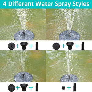 Solar Powered Fountain Garden Pool Pond Decoration Solar Panel Floating Fountain Water Pump Outdoor Bird Bath Fountain