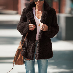 2020 Women Faux Fur Coat Warm Soft Fur Outwear Plus Size Plush Overcoat Women's Jacket Casual Solid Winter Streetwear