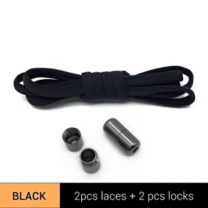 Third Version Elastic No Tie Shoelaces Metal Lock Shoe Laces For Kids Adult Sneakers Quick Shoelaces Semicircle Shoestrings F089