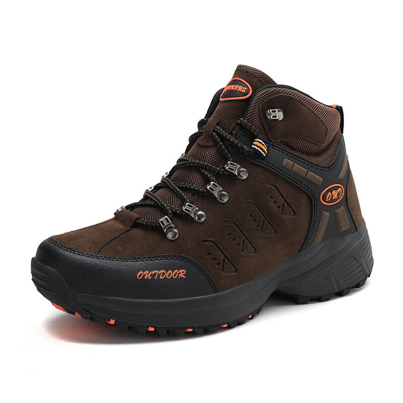 Leather Men Boots Autumn Winter Men Shoes High Top Sneakers Outdoor Male Hiking Boots Work Shoes Ankle Boots Zapatos De Hombre