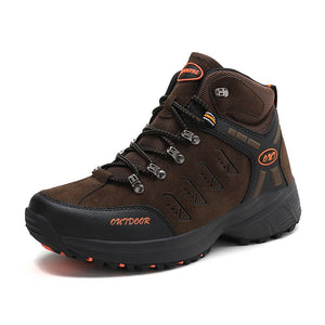 Leather Men Boots Autumn Winter Men Shoes High Top Sneakers Outdoor Male Hiking Boots Work Shoes Ankle Boots Zapatos De Hombre