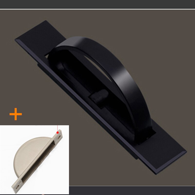 Tatami Hidden Door Handles Zinc Alloy Recessed Flush Pull Cover Floor Cabinet Handle Bright Chrome Dark Furniture Hardware