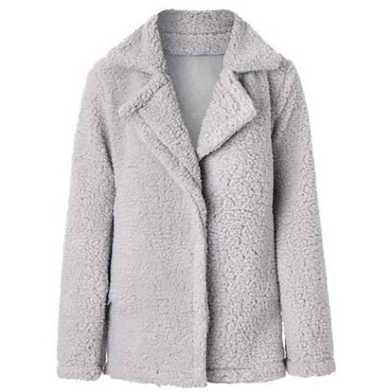 2020 Women Faux Fur Coat Warm Soft Fur Outwear Plus Size Plush Overcoat Women's Jacket Casual Solid Winter Streetwear