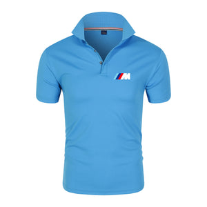 New BMW men polo shirt summer breathable short sleeve power t-shirt high quality lapel loose brand cotton sweatshirt Top Tees