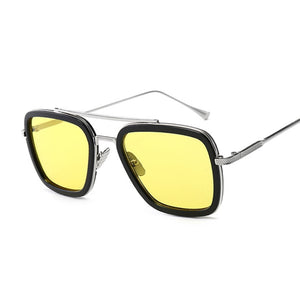 Lunettes de soleil Design de marque pour hommes | Lunettes de soleil Style de luxe Avengers Tony Stark Flight, lunettes de soleil rétro pour femmes, Oculos rétro hommes 3