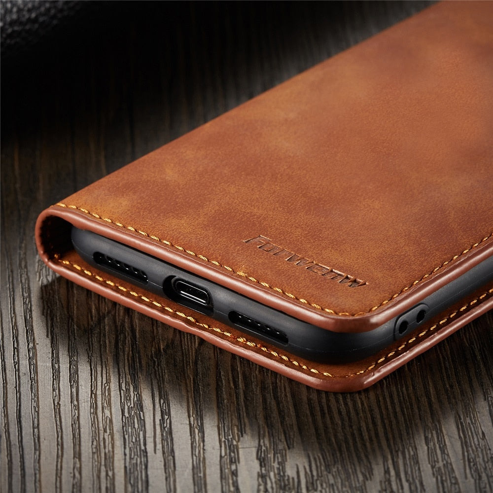 Ultra Thin Suede Leather Wallet Case for iPhone 11 12 Pro Max Mini XR XS 8 7 6s 6 Plus SE 2020 5S 5 Flip Cover Strong Magnetic