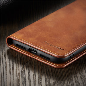 Ultra Thin Suede Leather Wallet Case for iPhone 11 12 Pro Max Mini XR XS 8 7 6s 6 Plus SE 2020 5S 5 Flip Cover Strong Magnetic