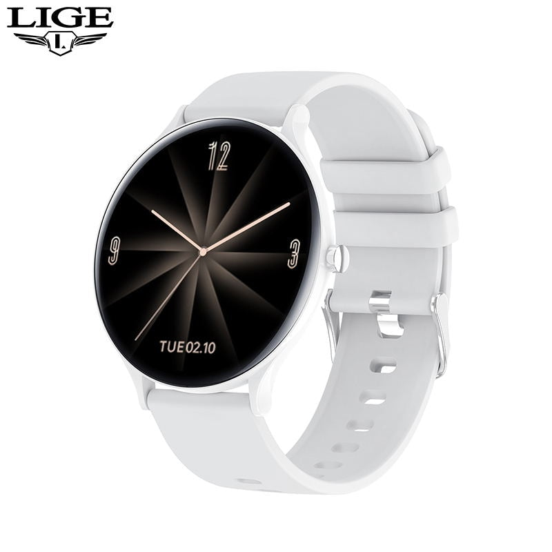 LIGE ladies smart watch ladies full touch fitness tracker Heart Rate Monitor IP67 waterproof Blood oxygen smart man Smartwatch
