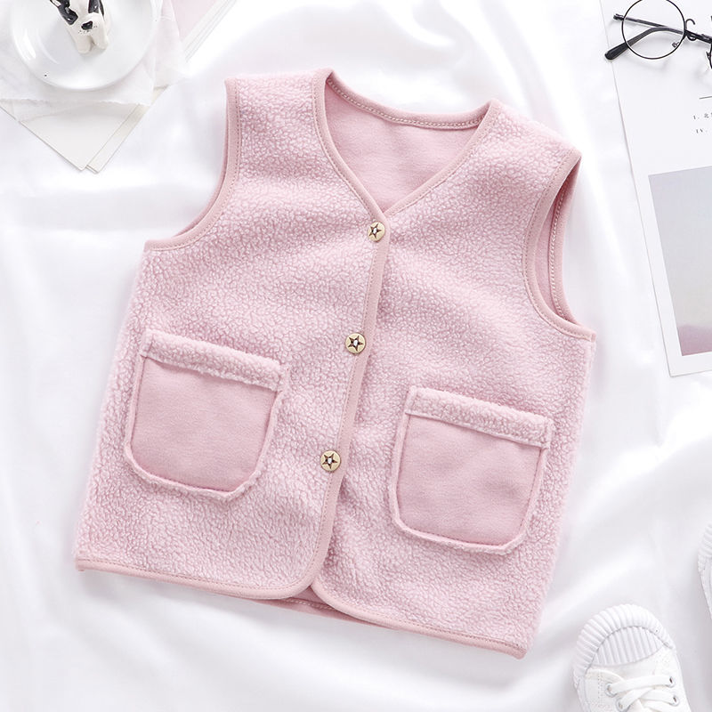 Gilet Double enfant bébé gilet fille et garçon gilet en peluche en automne et en hiver bébé fille vêtements d'hiver enfant en bas âge fille gilet