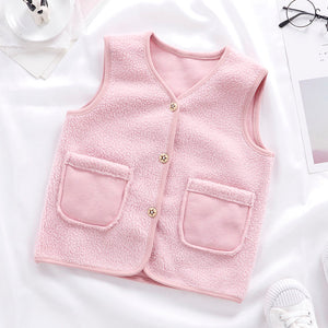 Gilet Double enfant bébé gilet fille et garçon gilet en peluche en automne et en hiver bébé fille vêtements d'hiver enfant en bas âge fille gilet