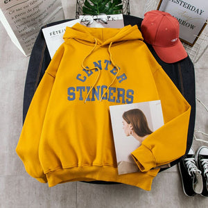 Women Leisure Letter Printed Hoodies Harajuku Sweatshirt Kawaii Korean Style Oversized Women Hoodies Winter Plus Size Female Pul