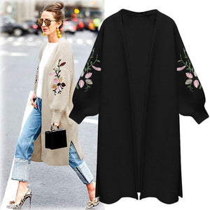 2020 New Style for Autumn and Winter Women's Knitted Cardigan Women's Loose Long Embroidered Sweater Women sweaters