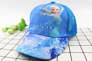 Anime Disney Marvel Frozen Mickey Mouse Kids Hat Boy Girl Travel Caps Spiderman Mickey Minnie Baby Caps Figure Gift Toys 2-8Y