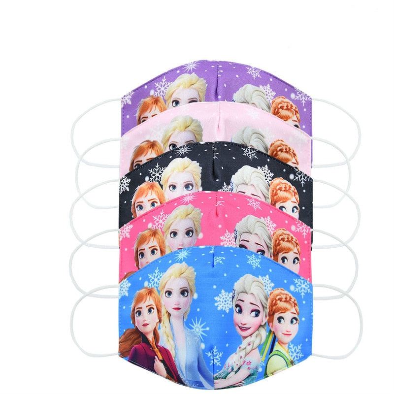 Disney congelé dessin animé bouche masque Anti poussière masque visage princesse Anna Elsa cotons masques pour enfants enfants réutilisables