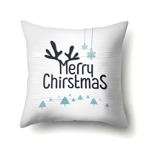 Elk Deer Santa Claus Snowman Christmas Cushion Cover Throw Pillow Xmas New Year Decor Home Decoration Polyester Pillowcase 40543