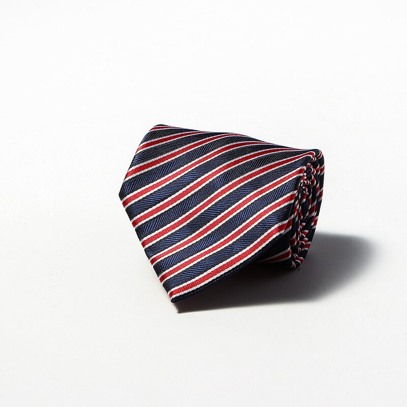 Luxury Fashion Striped Plaid Men's Tie Red Blue Grey Classic Neck Ties Leisure Business Wedding High Quality 8cm Silk Necktie