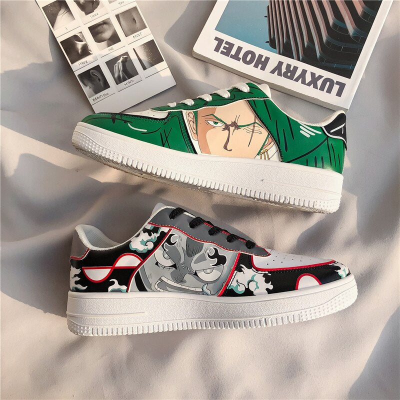 Men Sneakers Summer Breathable Shoes Super Light Casual Shoes Anime One Piece Print Male Tenis Masculino Sneakers