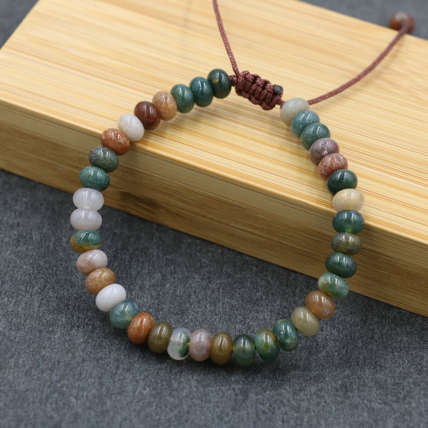 Trendy Abacus Beads Bracelet Men Indian Onyx Stone Women Bracelet Lucky Chakra Friendship Couples Bracelet Female Jewelry Gift