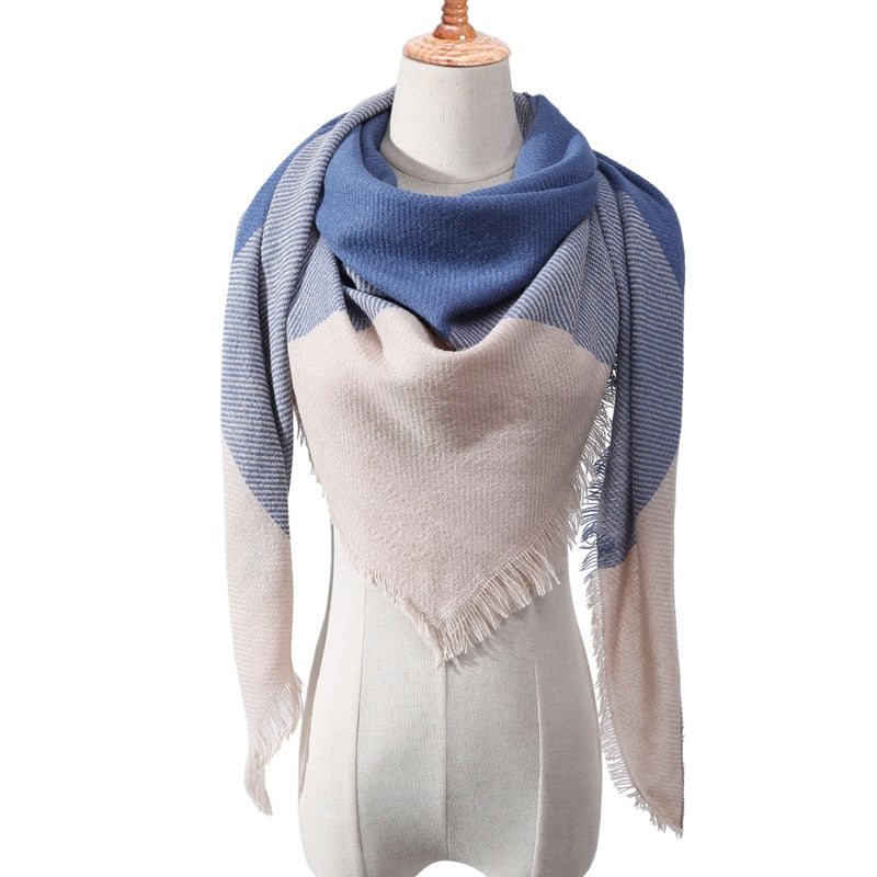 Designer 2020 knitted spring winter women scarf plaid warm cashmere scarves shawls luxury brand neck bandana pashmina lady wrap