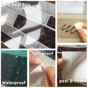 Funlife® 20X10cm Ruby Red Wall Sticker Self-Adhesive Eco-Friendly PVC Tile Stickers for Bathroom Kitchen Backsplash Home Wall