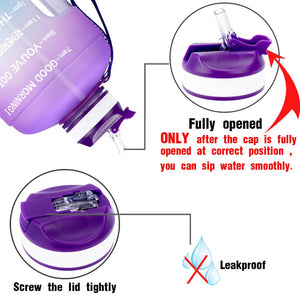 QuiFit 3.78L 2.2L 1.3L 128oz Gallon Water Bottle with Straw Clear Plastic Drinking Bottles GYM Tool Jug BPA Free Sports Cup
