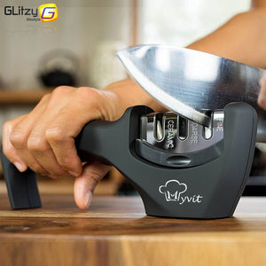 GLITZY - Aiguiseur de couteau avec 3 finitions
