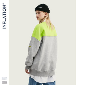 INFLATION 2020 FW Men Sweatshirt Fashion Hip Hop Male Sweatshirt With Earth Print Oversized Thick Fleece Couple Sweatshirt 9639W