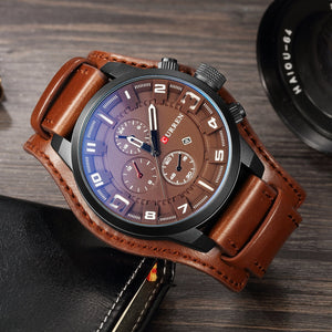 CURREN Top marque de luxe hommes montres hommes horloges Date Sport militaire horloge bracelet en cuir Quartz affaires hommes montre cadeau 8225