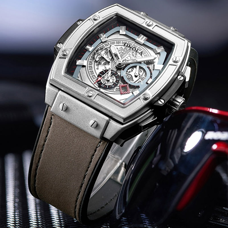 Montre de Sport de luxe pour hommes ONOLA mode quartz horloge grand visage montre-bracelet montres décontractées hommes relogio masculino