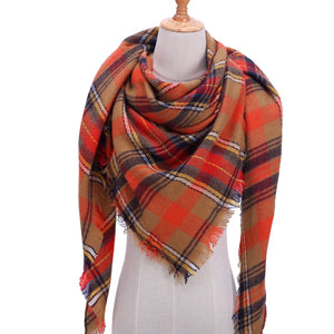 Designer 2020 knitted spring winter women scarf plaid warm cashmere scarves shawls luxury brand neck bandana pashmina lady wrap