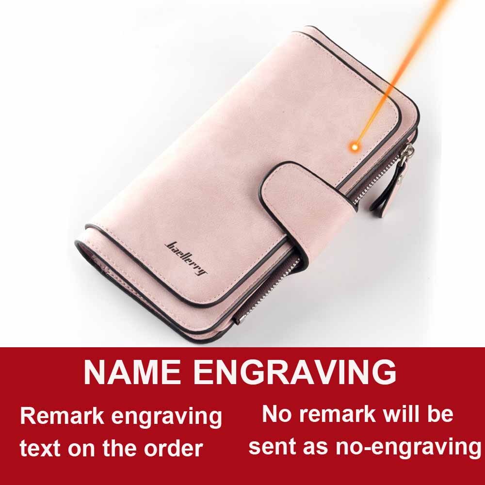 2020 Women Wallets Name Engrave Fashion Long Leather Top Quality Card Holder Classic Female Purse Zipper Wallet For Women