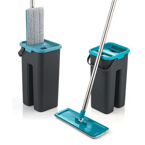 Magic Cleaning Microfiber Mop and Bucket Free Hand Mop with Bucket Floor Flat Mop Home Kitchen Floor Cleaner tool Drop Shipping