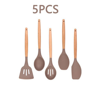 Silicone Kitchenware Cooking Utensils Set Heat Resistant Kitchen Non-Stick Cooking Utensils Baking Tools With Storage Box Tools