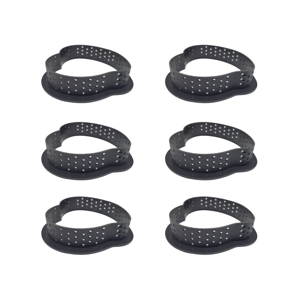 8Pcs or 6pcs Mousse Circle Cutter Decorating Tool French Dessert DIY Cake Mold Perforated Ring Non Stick Bakeware Tart