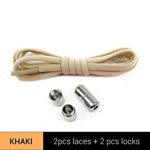 Third Version Elastic No Tie Shoelaces Metal Lock Shoe Laces For Kids Adult Sneakers Quick Shoelaces Semicircle Shoestrings F089