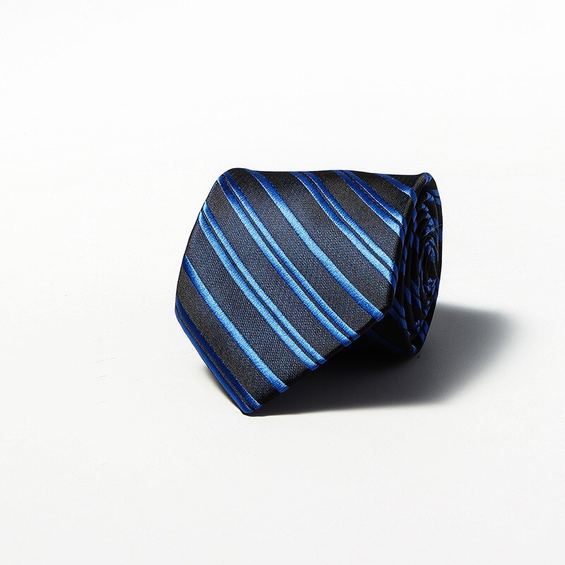 Luxury Fashion Striped Plaid Men's Tie Red Blue Grey Classic Neck Ties Leisure Business Wedding High Quality 8cm Silk Necktie
