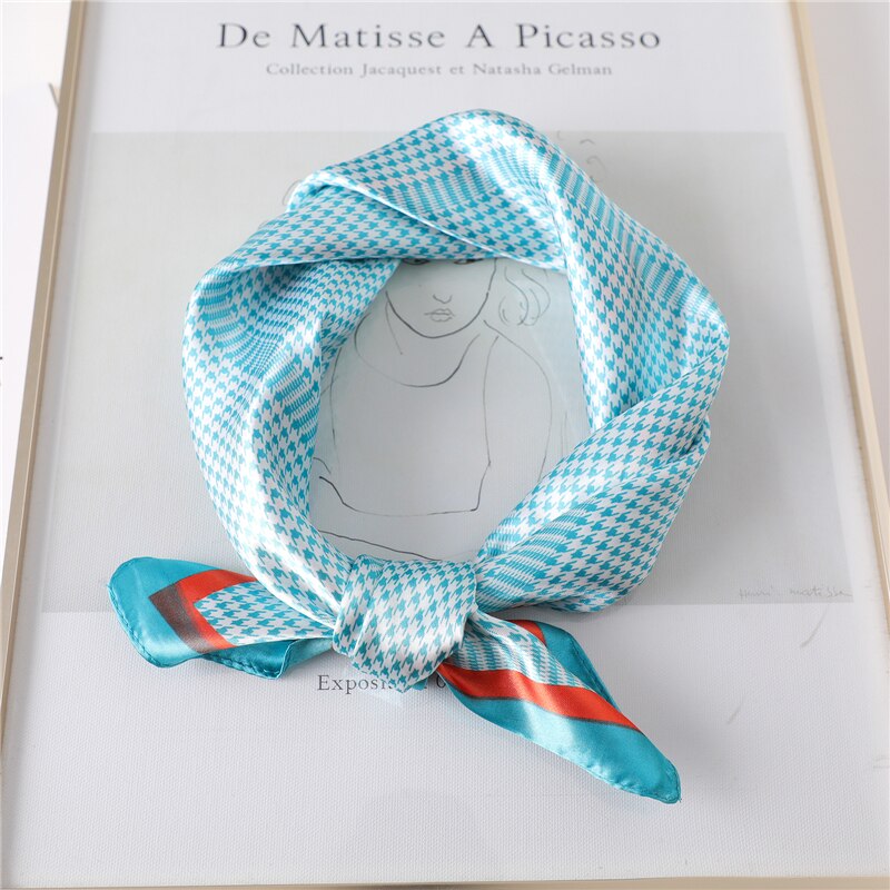 Women Square Silk Scarf Chiffon Satin Lady Hair Neck Foulard  Scarves Shawl Wrap Female Bandana Head Kerchief Hijab Headband