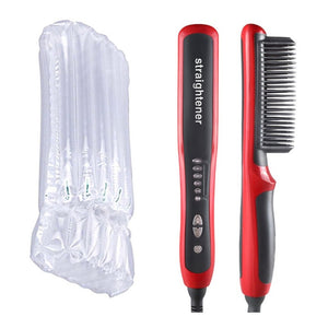 Multifunctional Hair Straightening Heated Brushe Ceramic Curler Electric Straightener Hot Comb Hair Care Men Beard Straightener