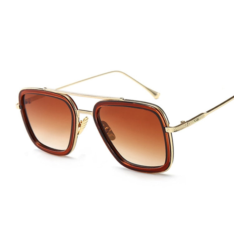 Lunettes de soleil Design de marque pour hommes | Lunettes de soleil Style de luxe Avengers Tony Stark Flight, lunettes de soleil rétro pour femmes, Oculos rétro hommes 3
