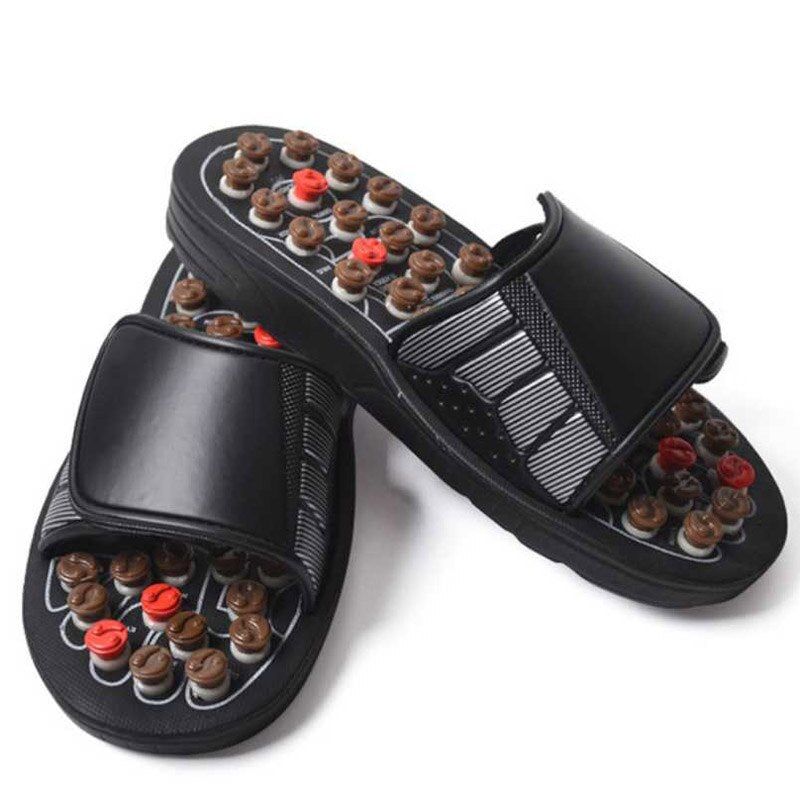 Home Women Men Foot Acupoint Feet Massage Slippers Shiatsu Sandal Feet Acupressure Therapy Rotating Foot Massager Shoes Unisex