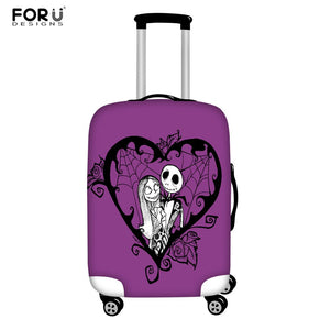 FORUDESIGNS Jack Skellington Brand Design Luggage Cover Protector Nightmare Before Christmas Print Travel Elastic Suitcase Cases