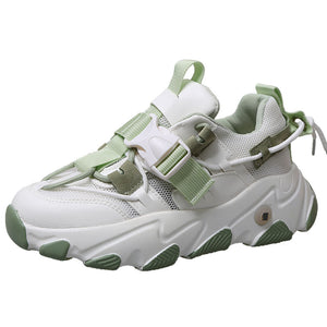 Times New Roman Women's Sneakers 2020 Autumn Fashion Buckle Platform Sneaker Walking Shoes Woman Casual Shoes Plus Size 41 42