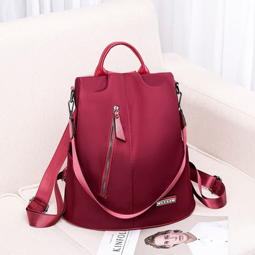 Women Anti-theft Backpack Waterproof Fabric Large Female Shoulder Bag Large Capacity Simple Style Casual Mochila Travel