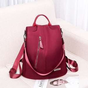 Women Anti-theft Backpack Waterproof Fabric Large Female Shoulder Bag Large Capacity Simple Style Casual Mochila Travel