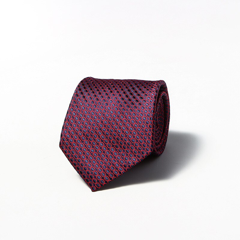 Luxury Fashion Striped Plaid Men's Tie Red Blue Grey Classic Neck Ties Leisure Business Wedding High Quality 8cm Silk Necktie