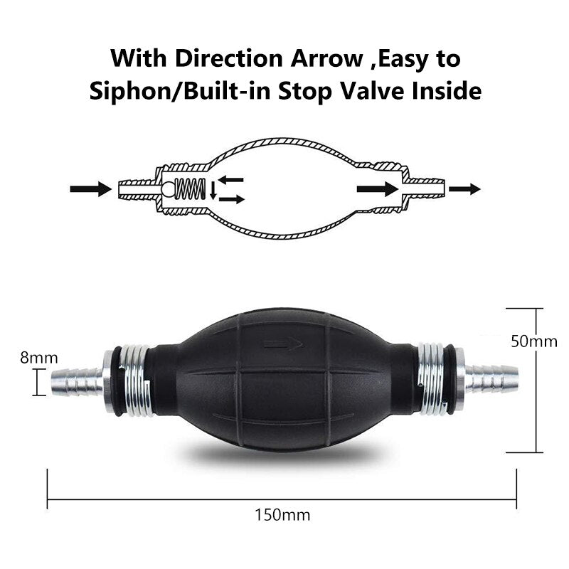 Universal Auto Fuel Pump Manual Gas Oil Transfer Liquid Gasoline Petrol Hand Suction Pipe Pumping Durable For Car Marine Outboar